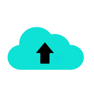 backup logo of a cloud with arrow transparent