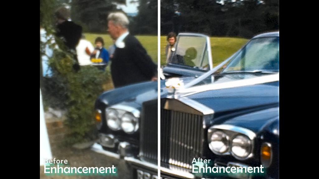 cinefilm example of a man opening door of wedding car